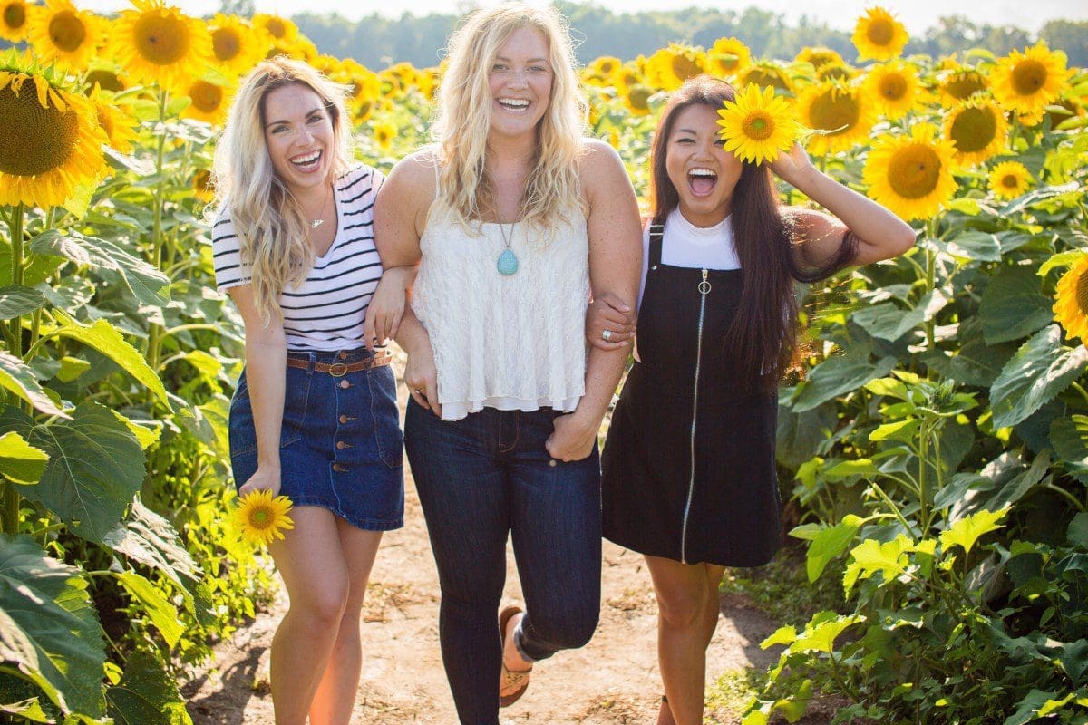Girls at Sunflower Garden Girls at Sunflower Garden