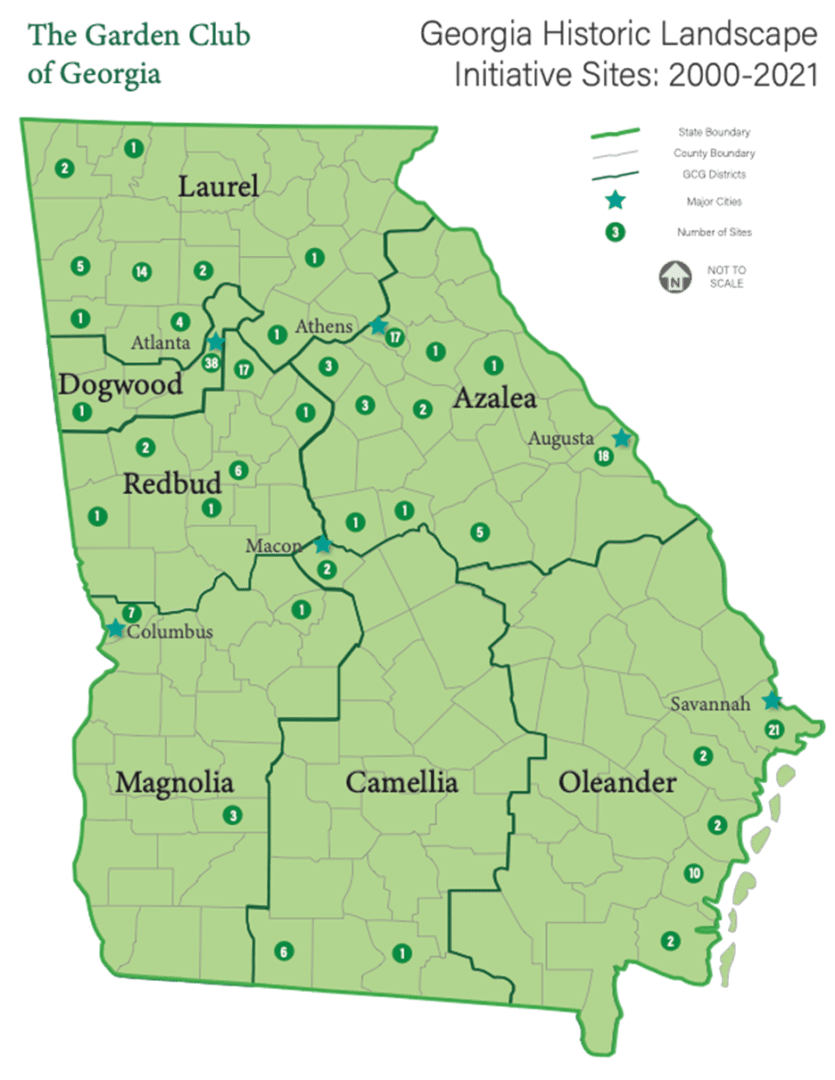 Garden Club of Georgia historic sites map