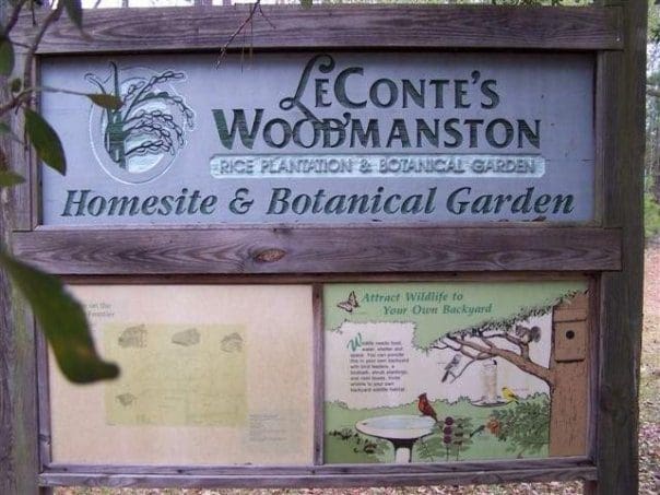 A sign for leconte 's woodmanston