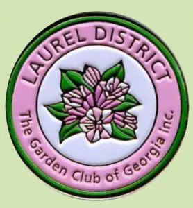 Laurel District logo (1) A pink and green laurel district logo.