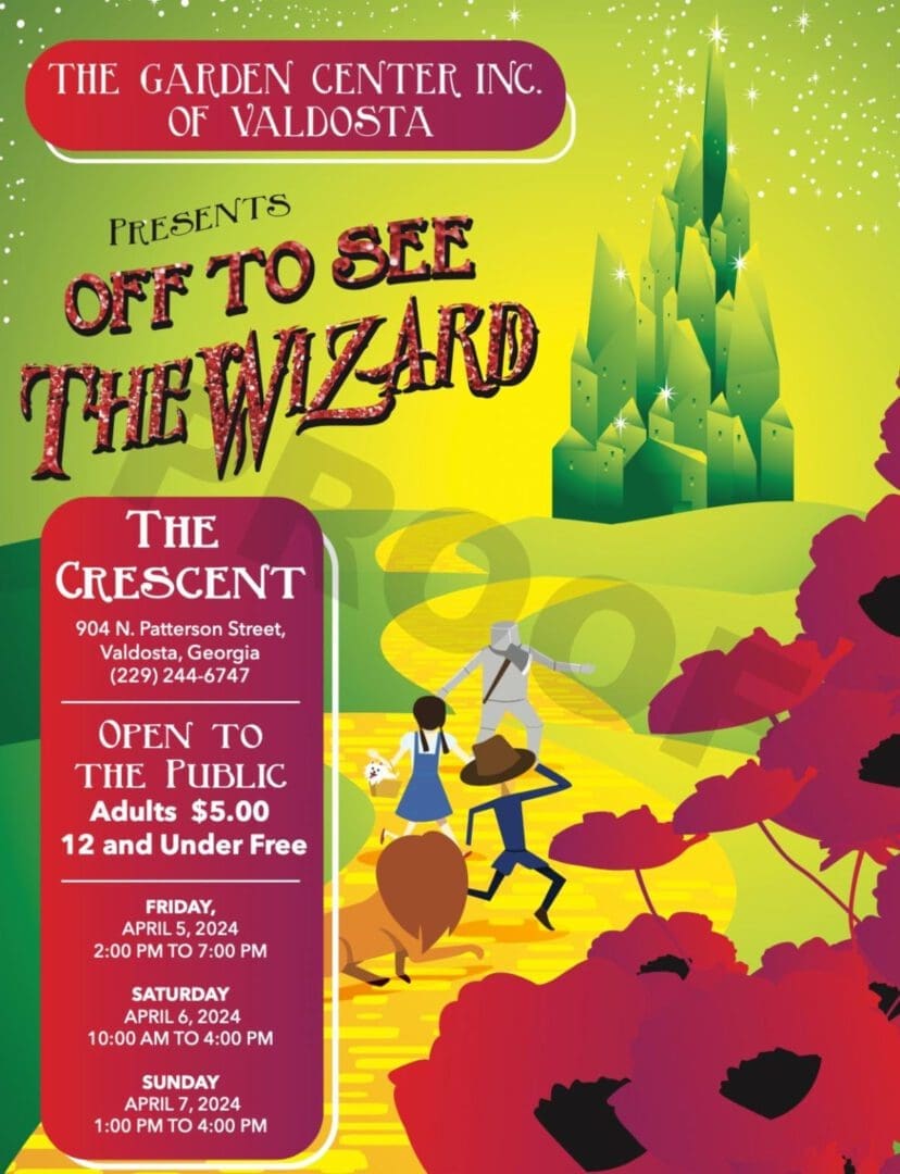 A poster for the wizard of oz show.