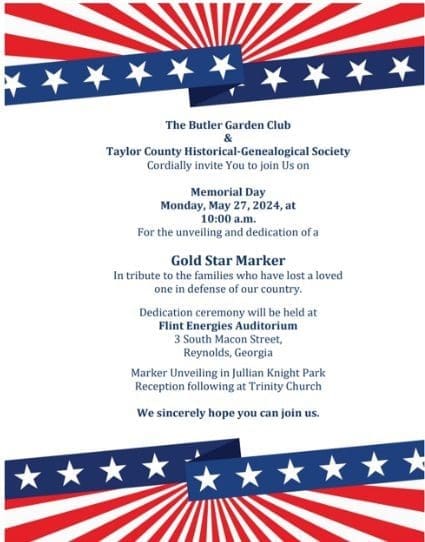A flyer for the event with stars and stripes.