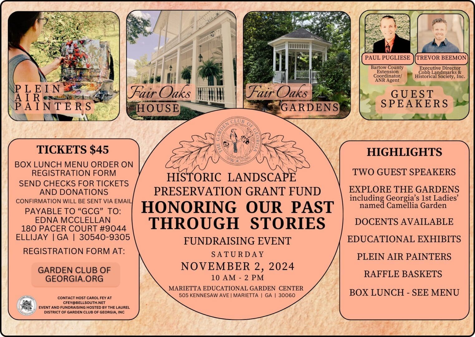 A poster of the historic landscape preservation grant fund.