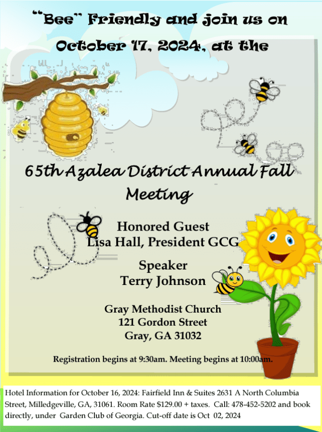 A flyer for the 6 5 th district annual fall meeting.