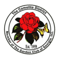 Camellia Logo Logo of The Camellia District featuring a red camellia and yellow butterfly.