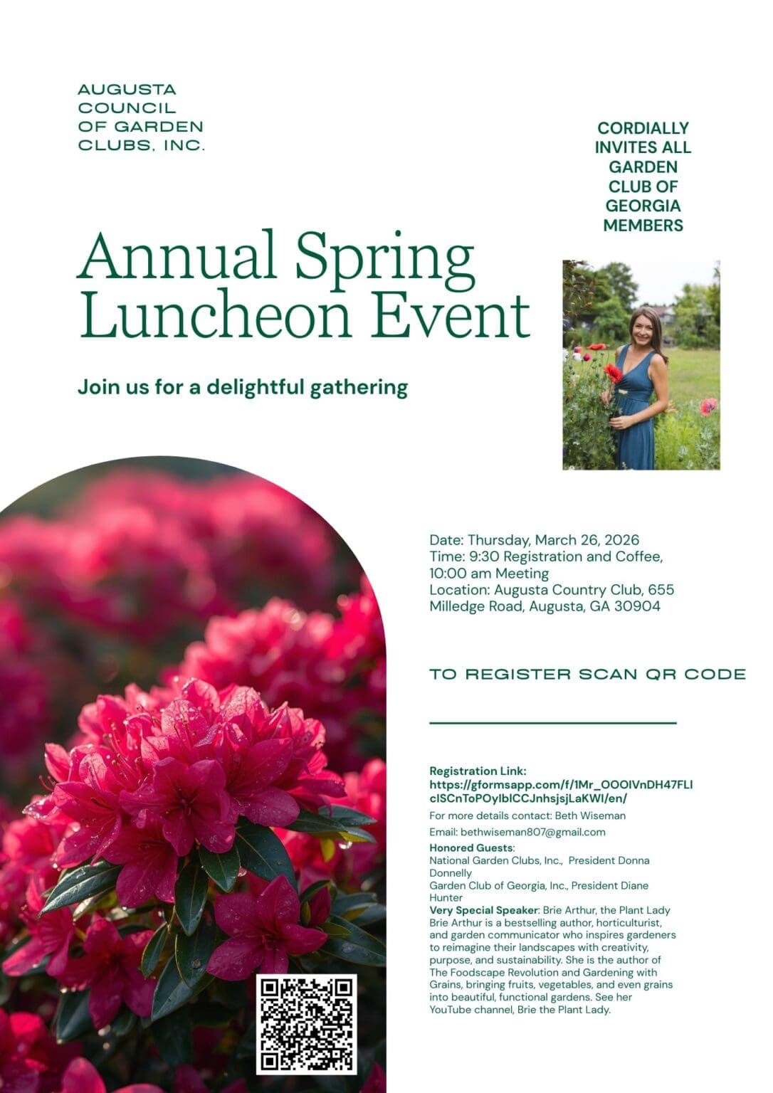 Spring Augusta Annual Spring Luncheon Event - Augusta Council - The Garden Club of ...