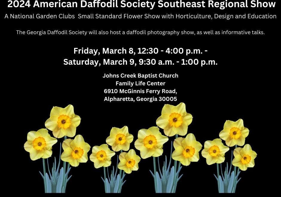 A poster of the 2 0 1 4 american daffodil society southeast regional show.