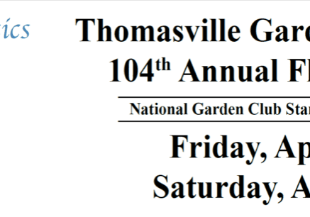 Partial text of an event announcement for Thomasville's 104th Annual Garden Club.
